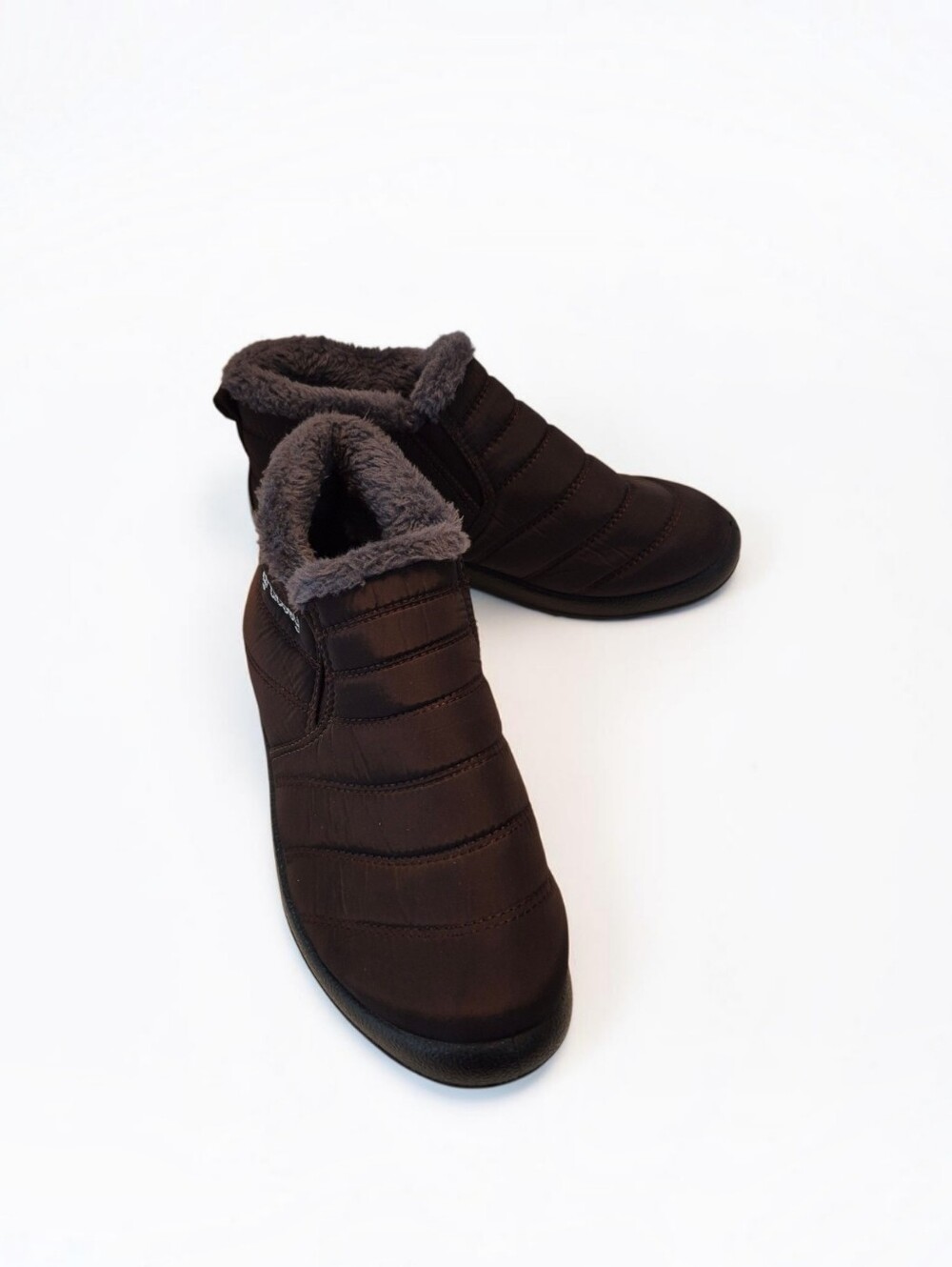 Gracosy Women’s Quilted Faux-Fur Lined Slip-On Bootie - Dark Brown EUC Sz 10